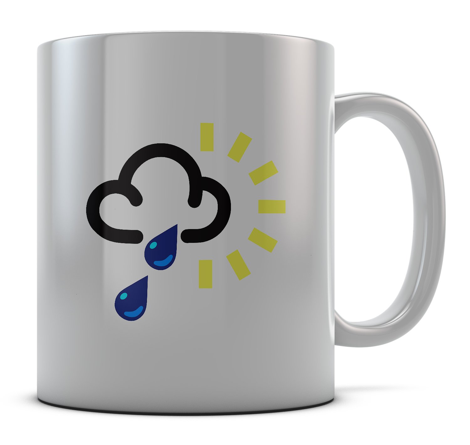 Daytripper White Printed Rain Weather Symbol Novelty Mug
