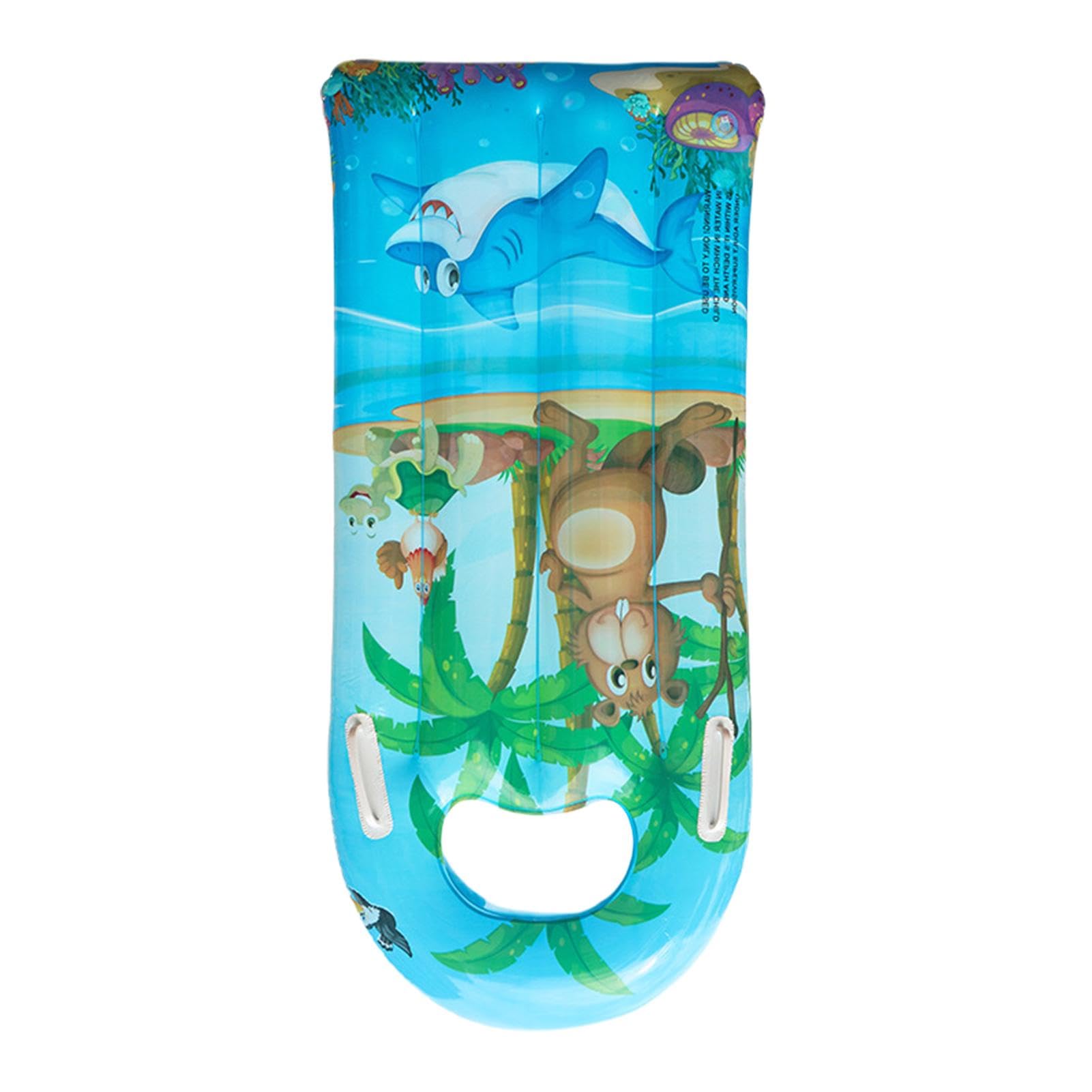 Bodyboard Gonflable Avec Poignées - Planche Flottante Pour Piscine Ou Plage - 105x45x15 Cm - Jaune, Bleu