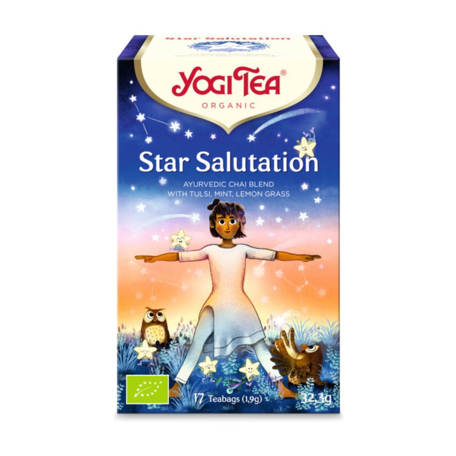 YOGI – Star Salutation Bio – Infusion Sans Caféine – Mélange de Tulsi, Menthe & Pamplemousse Rose – Saveurs Fraîches & Aromatiques – 17 Sachets