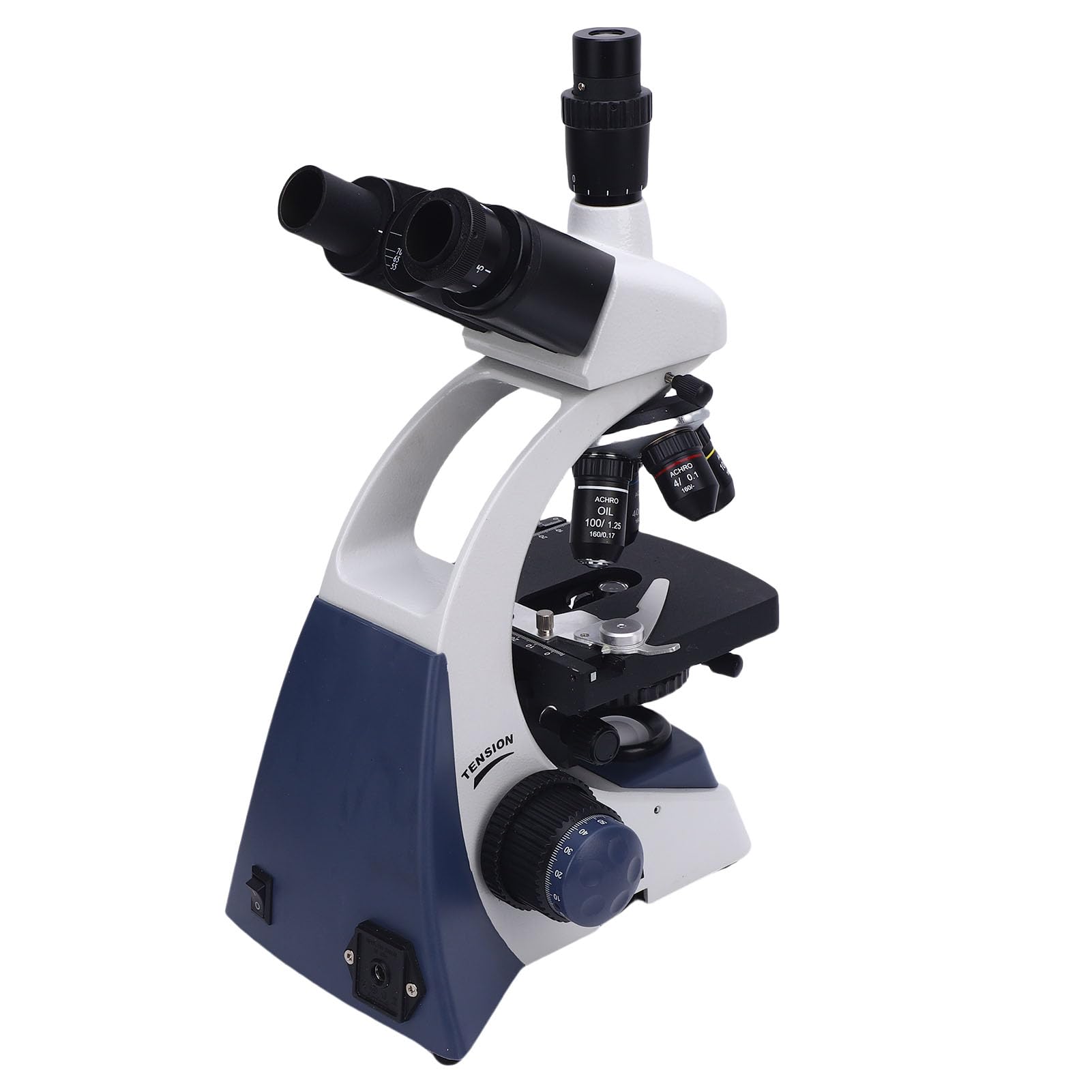 Aramox Biologisches Mikroskop, Trinokulares Labor-Forschungsmikroskop aus Aluminiumlegierung, 40- Bis 1600-fache LED-Beleuchtung, Mechanischer Tisch für Bildung, Biologische Studien und Bildgebung