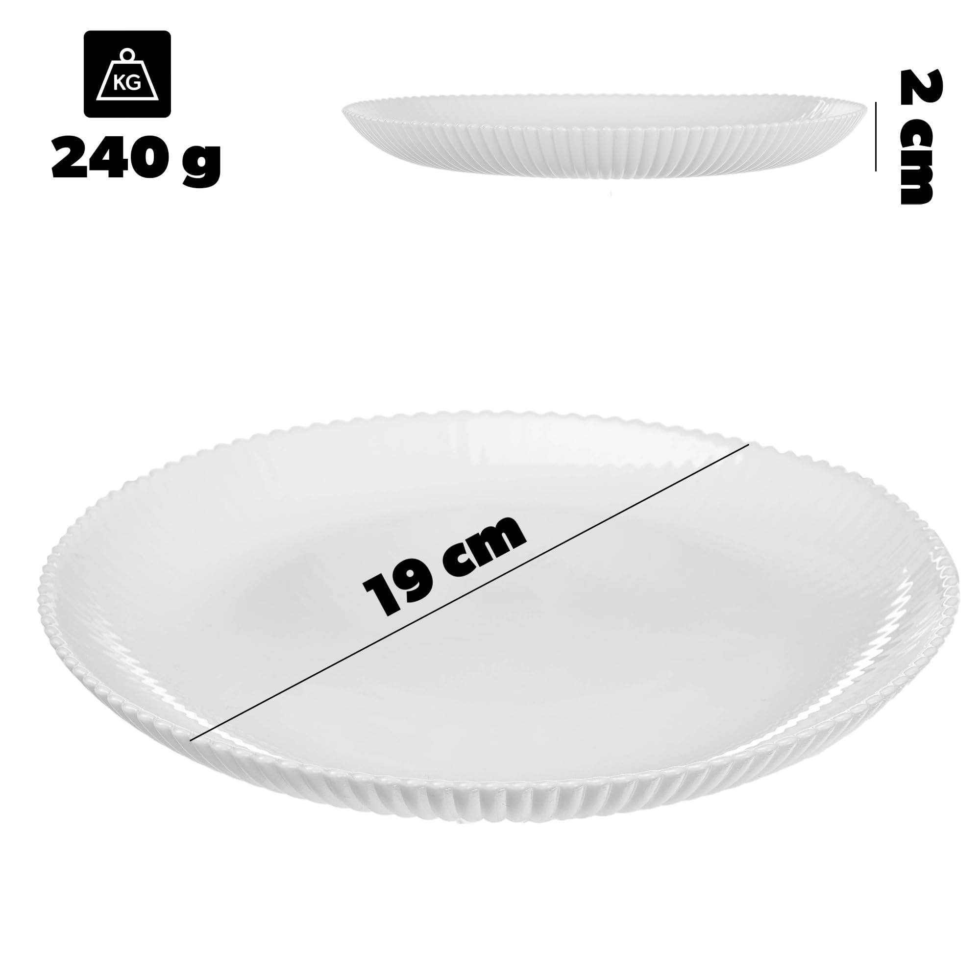 KADAX Geschirrset für 6 Personen, 18-teilig, weiße Tafelservice aus Opalglas mit Suppenschalen, Speisetellern & Desserttellern, Spülmaschinenfest (Weiß XL)