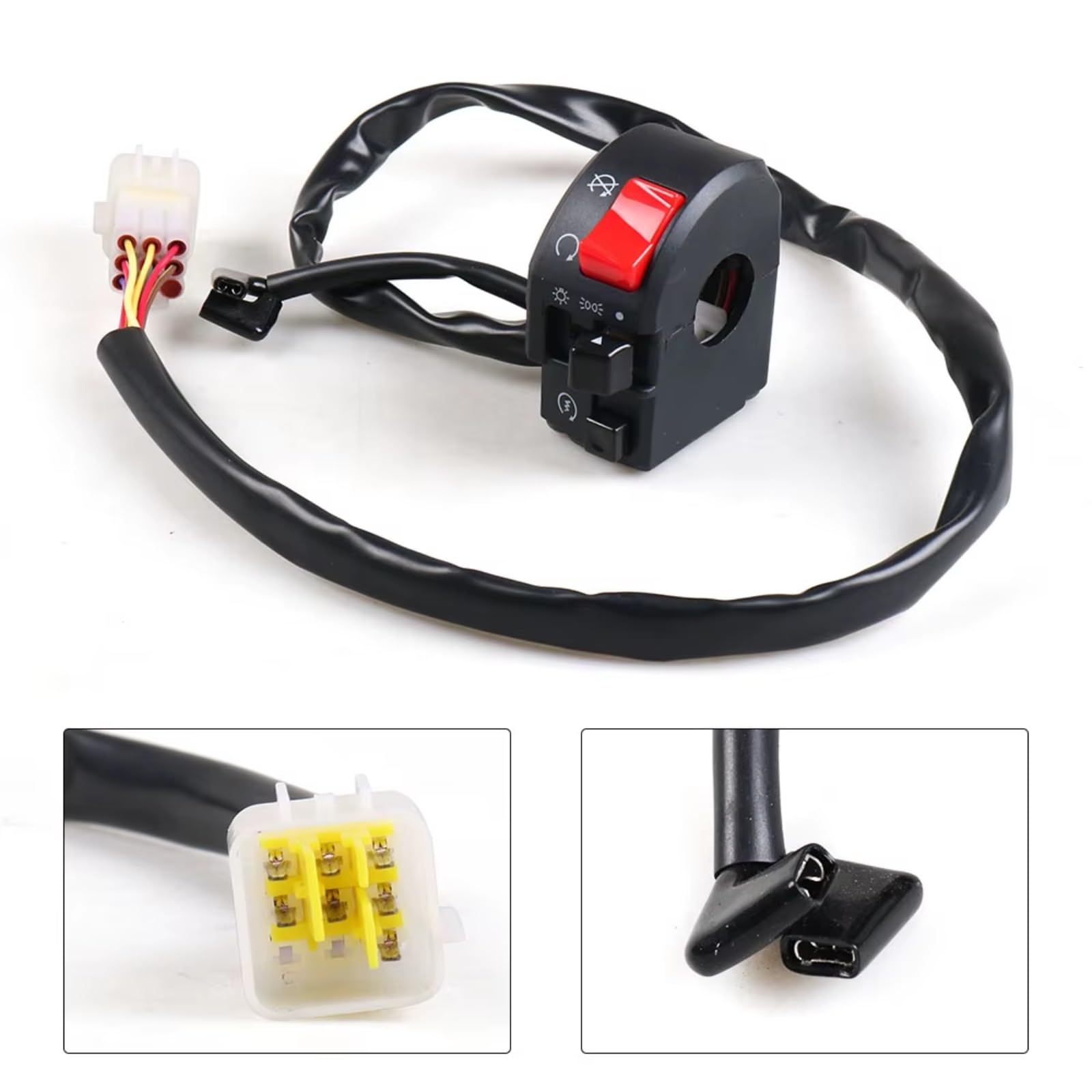 Interruptor señal moto Interruptor Controlador De Manillar De Motocicleta De 22mm Y 7/8 Pulgadas Para Arranque De Lámpara Antiniebla De Señal De Giro De Bocina Universal(Right)