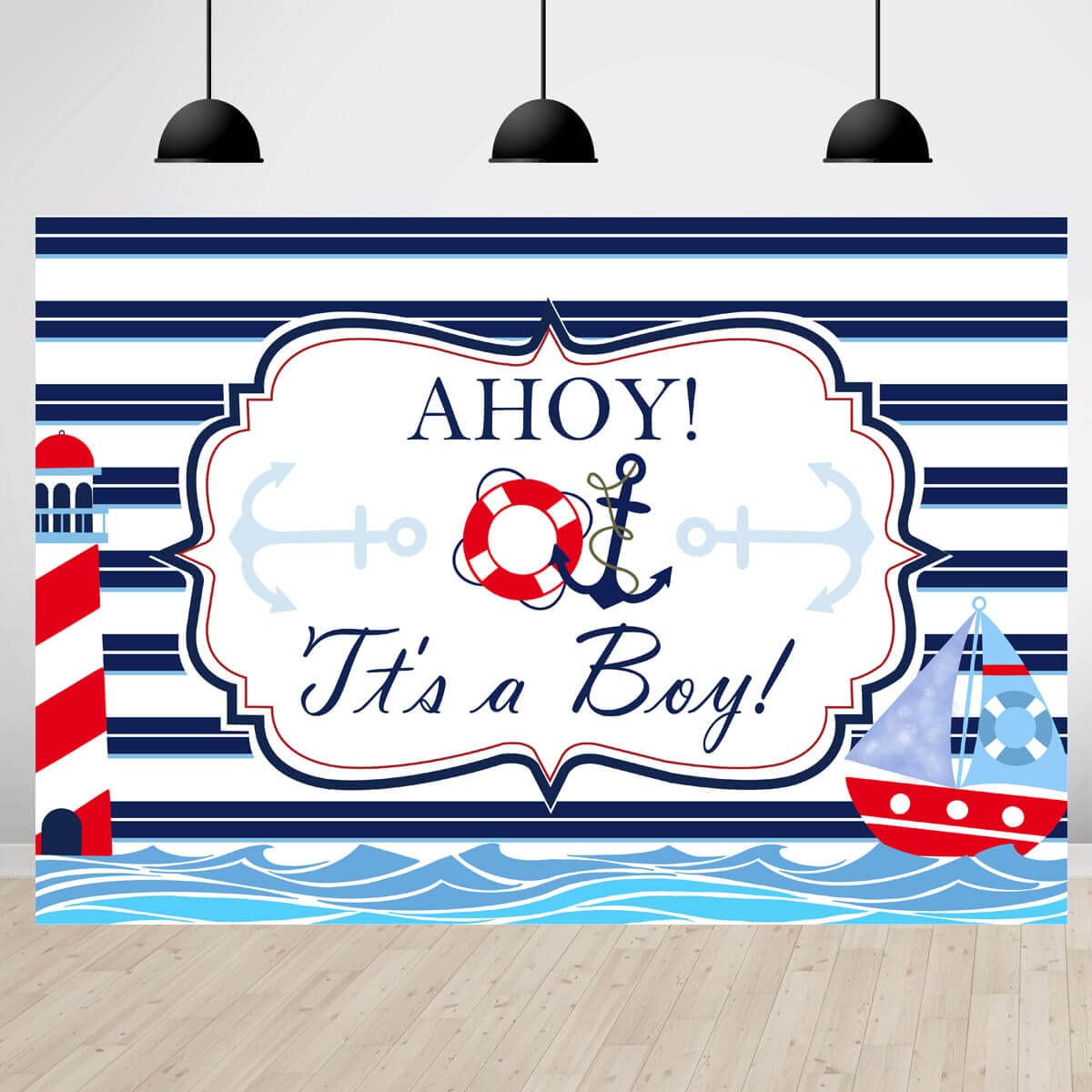 Sea Anchor Nautical Baby Shower Backdrop Ahoy It's A Boy Baby Shower  Background Ocean Ship Party Decorations Banner Photo Studio Props 7x5ft Nautical  Baby Shower Decorations, image size:1200x1200