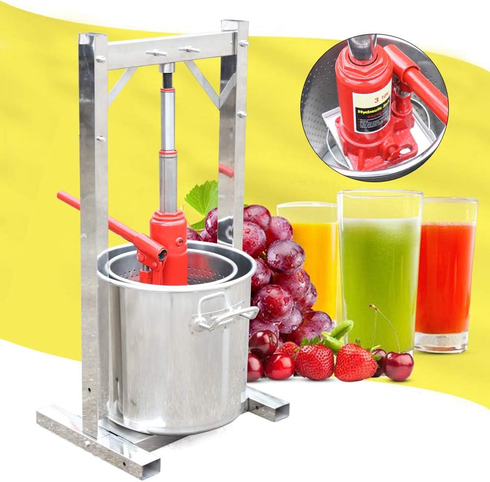 TFCFL Fruit Press, 12L Stainless Steel Fruit Crusher Pulp