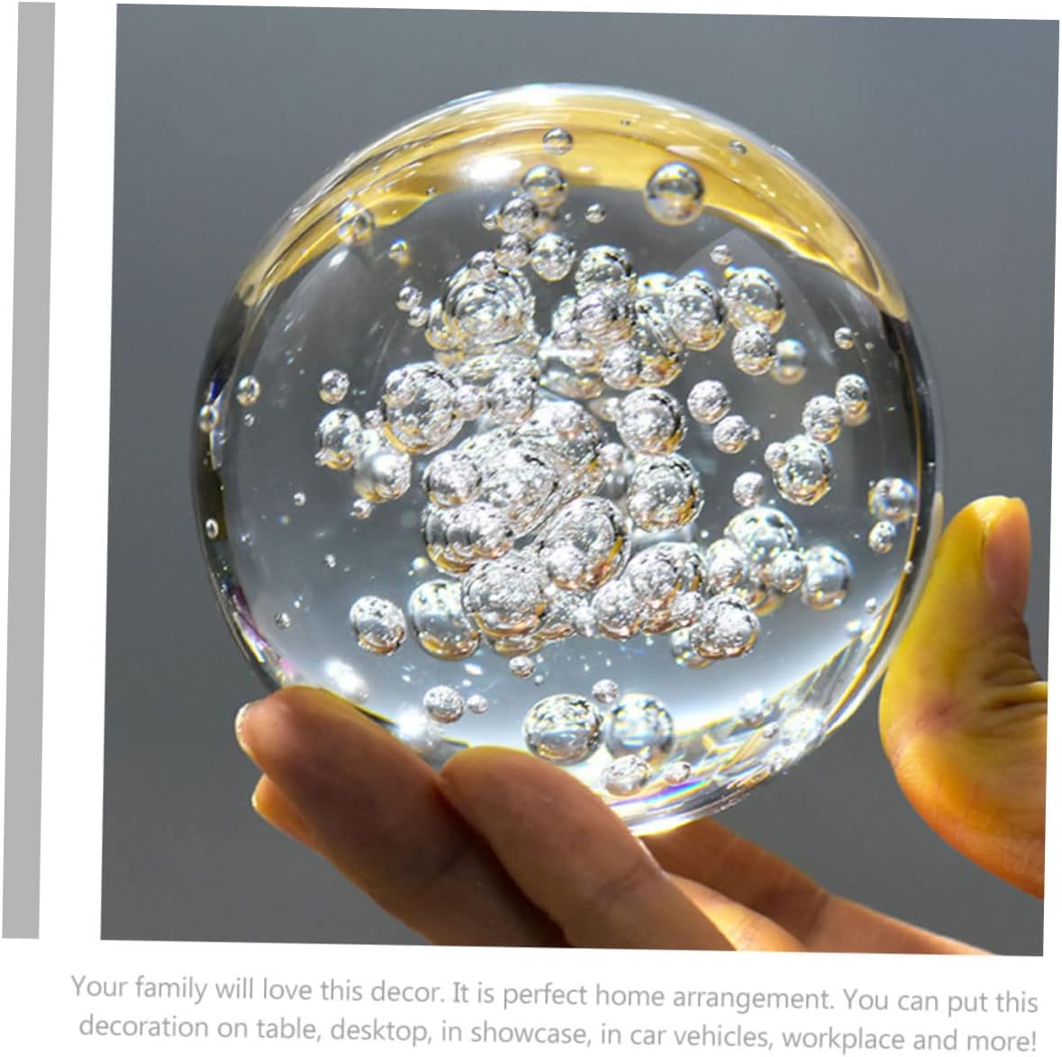 2pcs Decorative Glass Balls Bubble Orbs for Home Photography Spheres for Cabinet and Table Arrangements Crystal Sphere Accessories