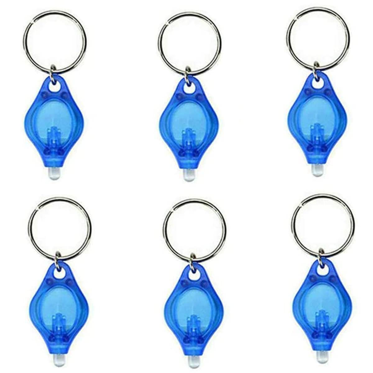 Unifizz Mini UV Light Keyring Money Checker, Spot Fake Counterfeit Polymer & Paper Bank Note Detector, Keychain Key Ring Light Torchl, Blue, 6 Pcs