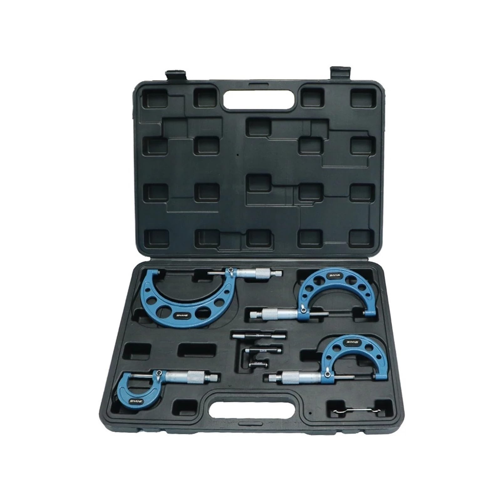 4 szt. Zestaw mikrometrów zewnętrznych narzędzie mechaniczne 0-4 "0-100mm dokładność 0,01mm zestaw mikrometrów węglikowych ze standardami grzechotką narzędzia pomiarowe