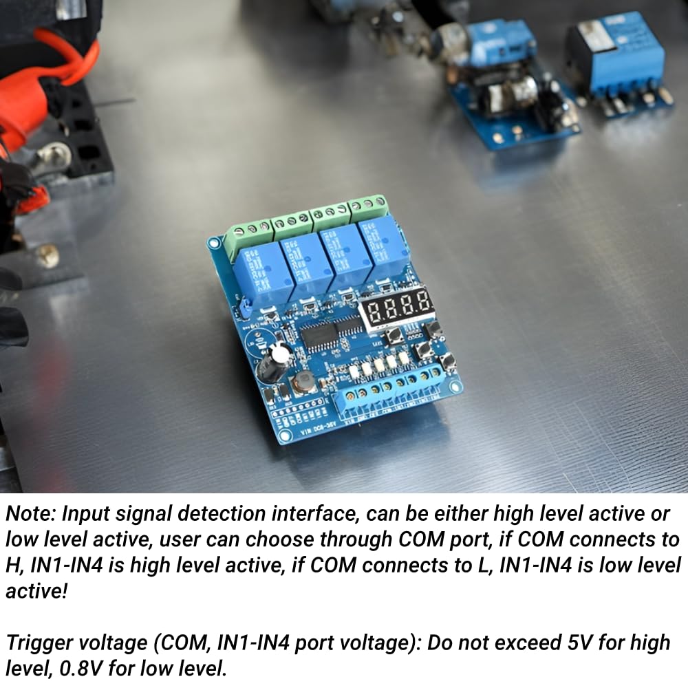Modulo relè a tempo multifunzione componenti elettronici moduli 8-36 V a 4 canali multifunzione relè di ritardo relè scheda di interfaccia optoaccoppiatore LED