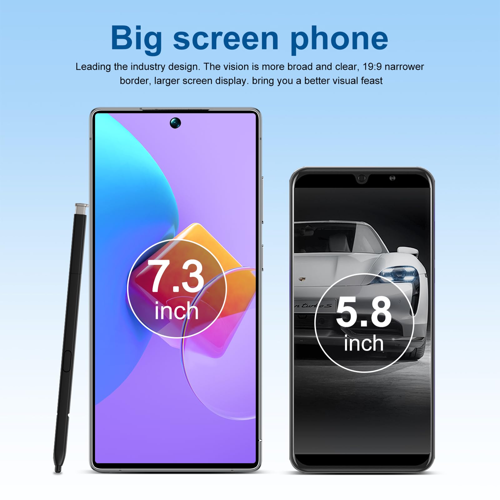 M25 - Smartphone 4G ultra sbloccato, Dual SIM, schermo grande da 7,3 pollici, telefono Android con telaio in metallo, 8 GB di memoria RAM + 256 GB di archiviazione dati, telefono cellulare senza