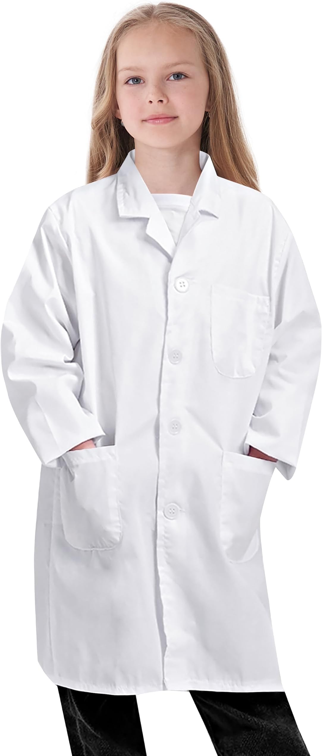 VOGRYE Lab Coat for Girl - White Unisex Kids Doctor's Coat Kids Vet Coat, Doctor Dress Up Costume for Girl