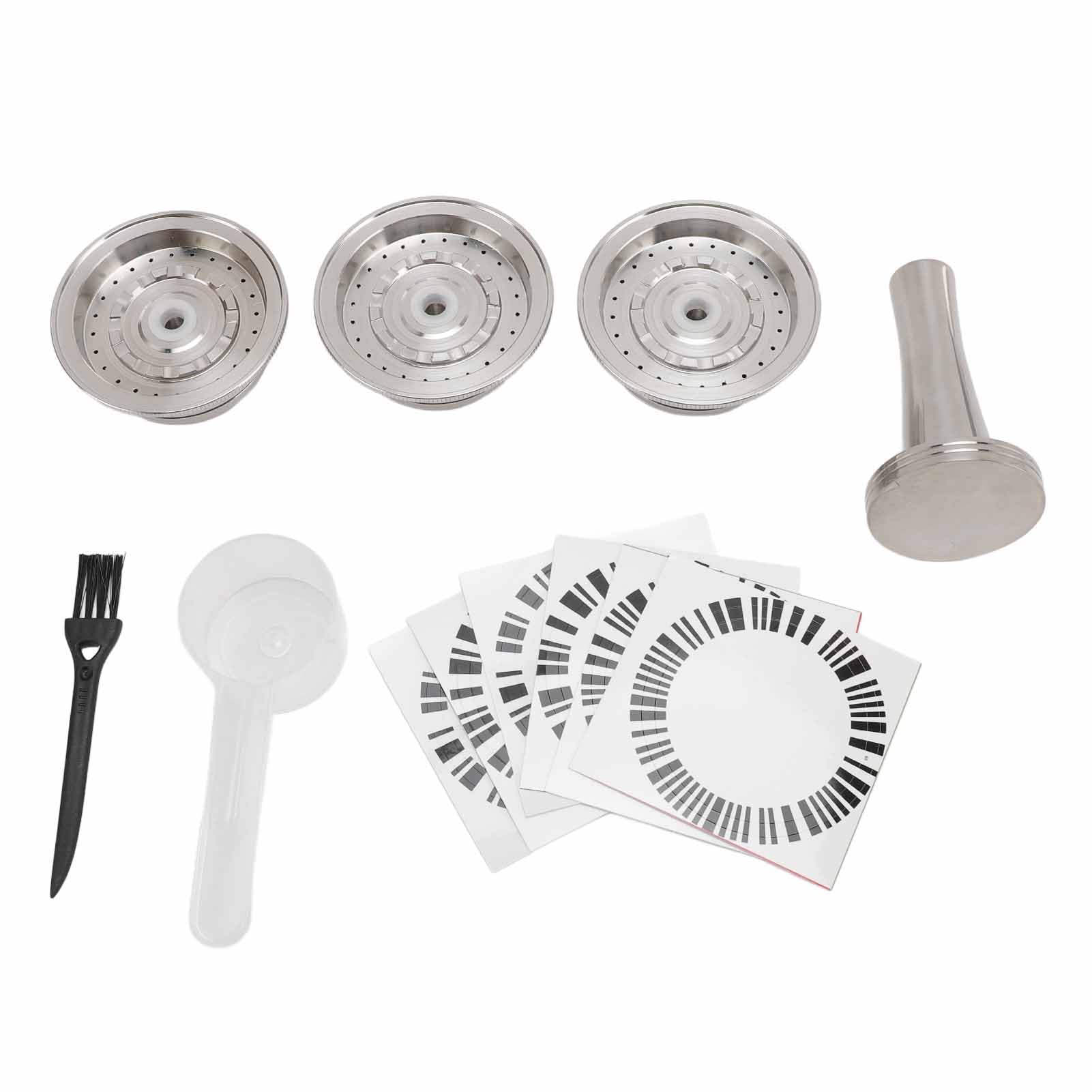 3 cápsulas de café reutilizables de acero inoxidable, respetuosas con el medio ambiente, rellenables, de acero inoxidable, para deliciosos cafés elaborados, 230 ml