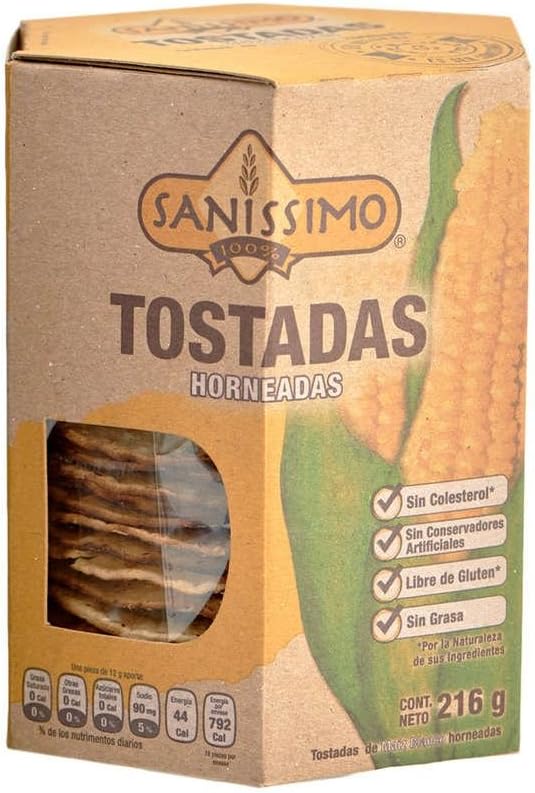 Sanissimo Tostadas de maíz horneadas al horno (paquete de 2) Amazon