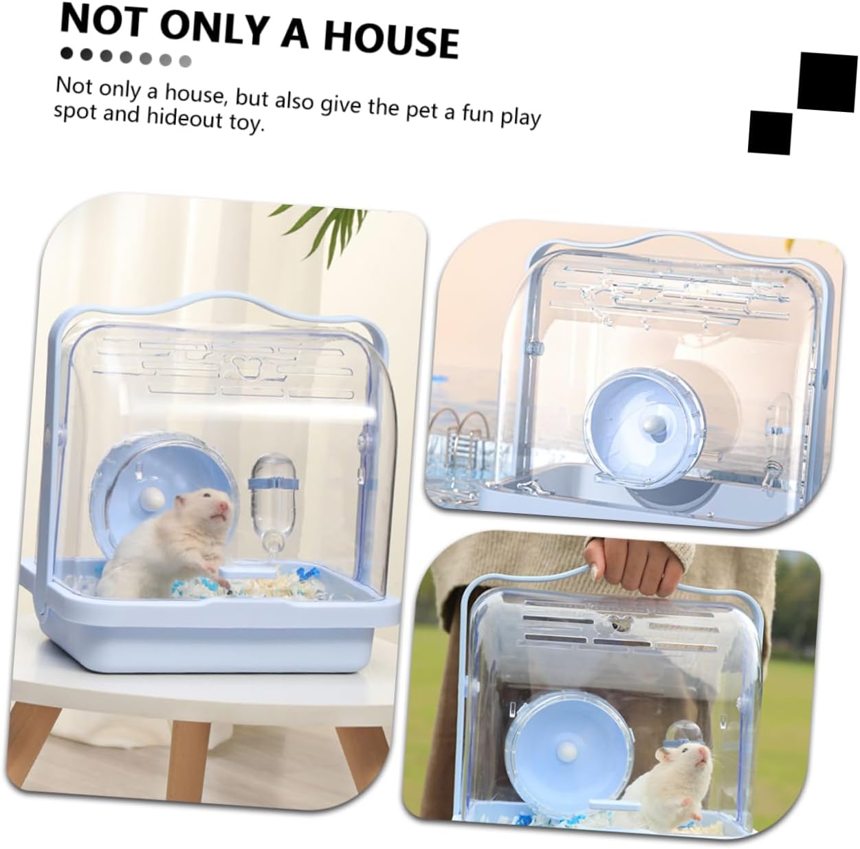 Portable Hamster Travel Cage Design 1-Piece Plastic Carrier for Small Animals Travel-Friendly PET Accessory
