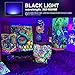 Onforu 2 Pack 15W LED Black Lights, Flood Light with Plug, IP66, Blacklight for Dance Party, Glow in The Dark, Stage Lighting, Aquarium, Body Paint, Fluorescent Poster, Neon Glow