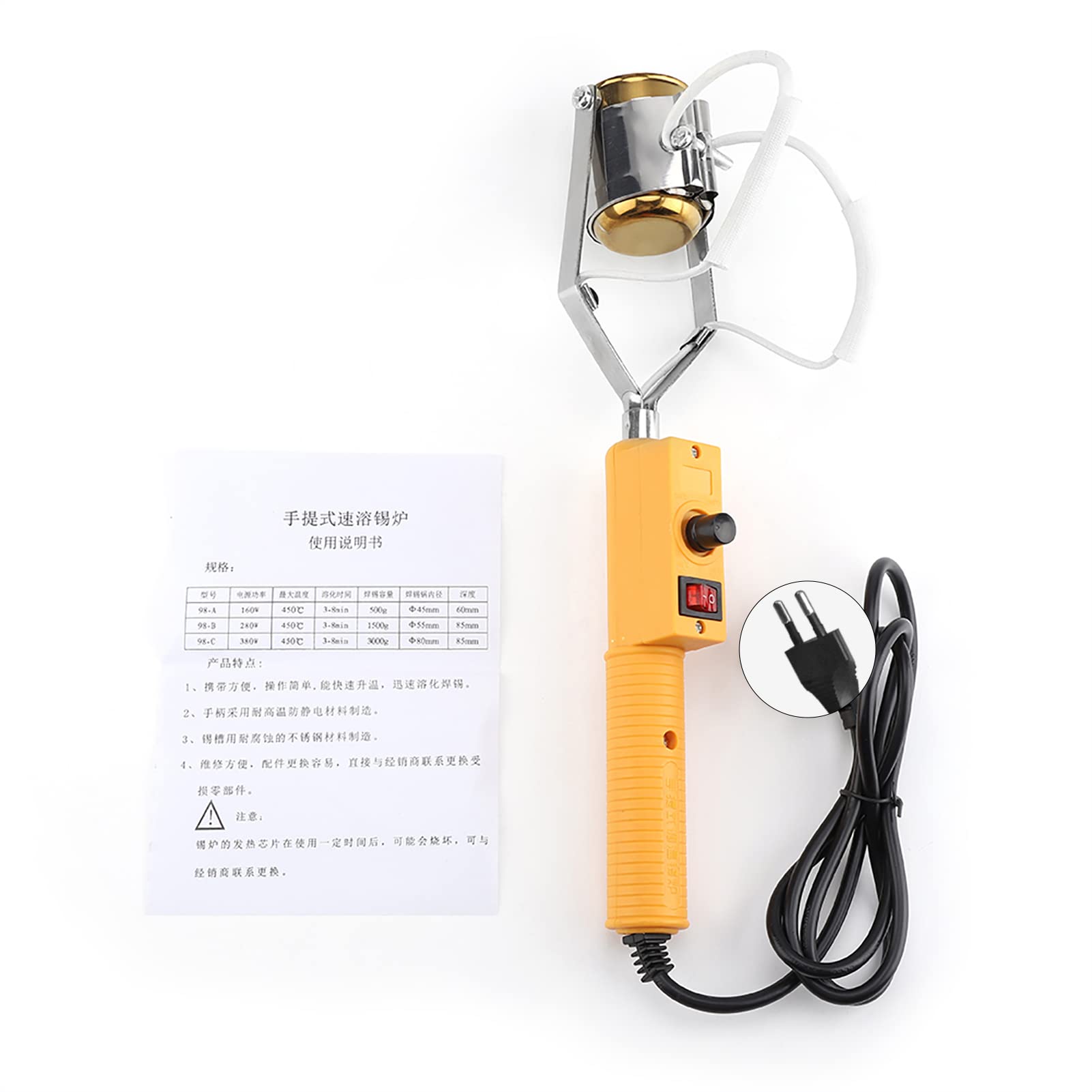 Pot De Soudure, 280w 220v Four À Étain Électrique Portable Pour Pot De Soudure Avec Contrôle De La Température Transformateurs Broche De Bobine Étamage Transformateurs Électroniques (Prise Ue)