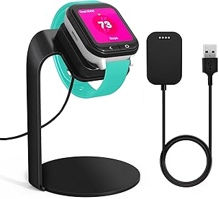 Charging Station Compatible with Verizon Gizmo Watch Charger, GEORDGY Magnetic Charger Dock with 3.3ft USB Charging Cable, Portable Charger Stand Accessories for Gizmo Watch 2/1, Black