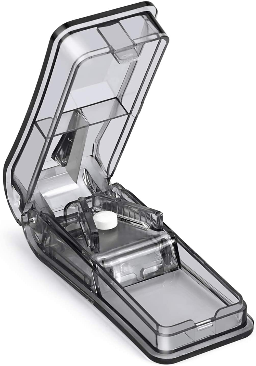 Pill Cutter, Portable Tablet Cutter with Case, for Small or Large Pills Cut in Half Quarter Pills Tablets, Easily Cleanly Precisely (Black)