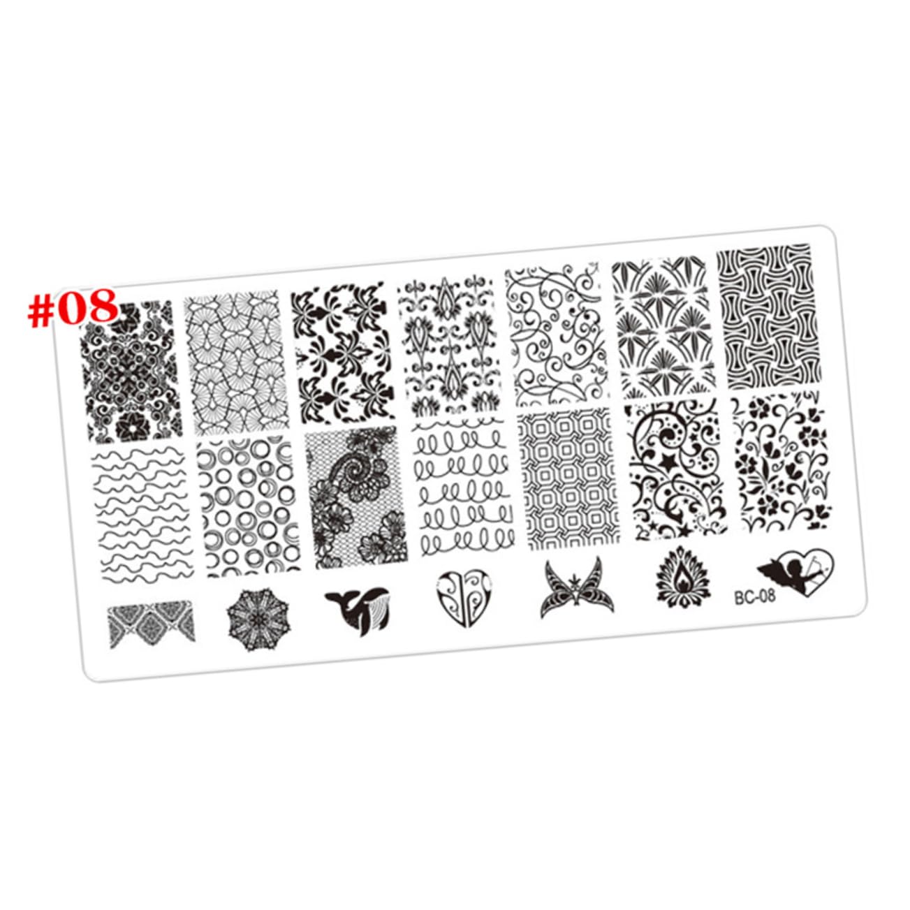 FRCOLOR 12pezzi Template Per Stamping Unghie Nail Art Design Elaborati Per Manicure e Pedicure Facile Usare Unghie