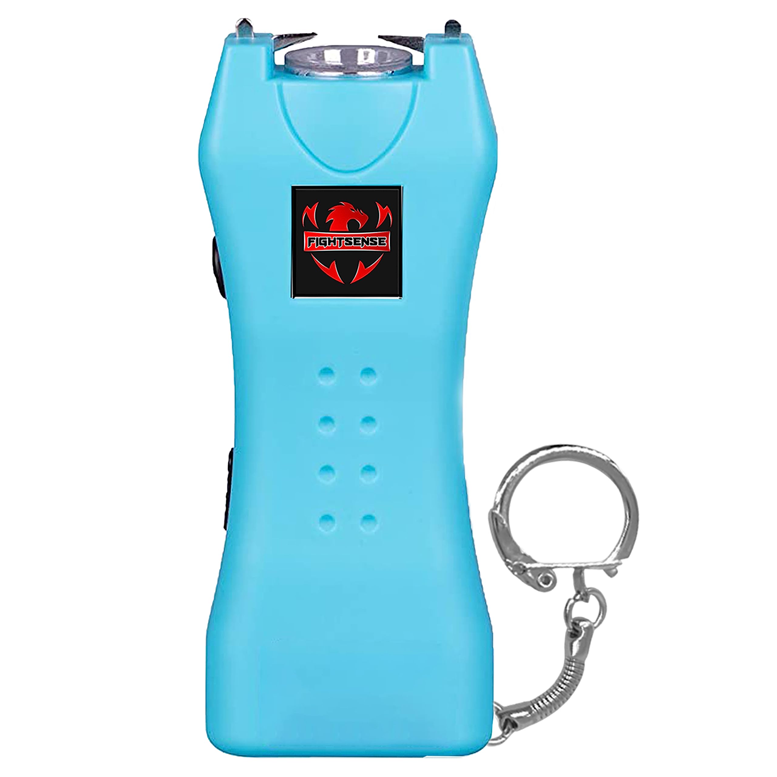 FIGHTSENSESuper Heavy Duty Keychain Stun Gun with Flashlight for Men and Women self Defense Device, Rechargeable Stun Gun, Nylon Holsters