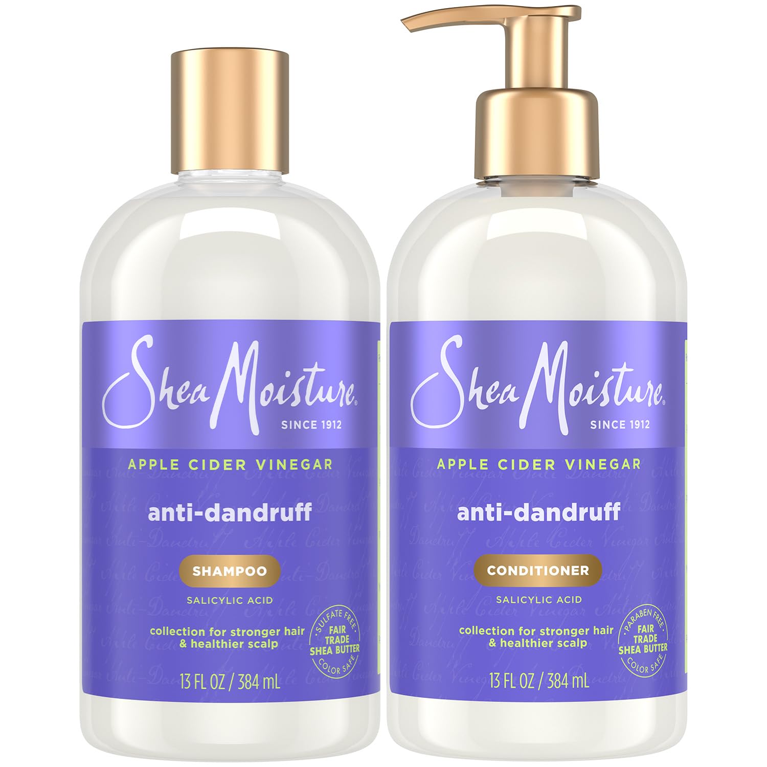 SheaMoisture Anti-Dandruff, Salicylic Acid Shampoo & Conditioner, 13 Oz Ea