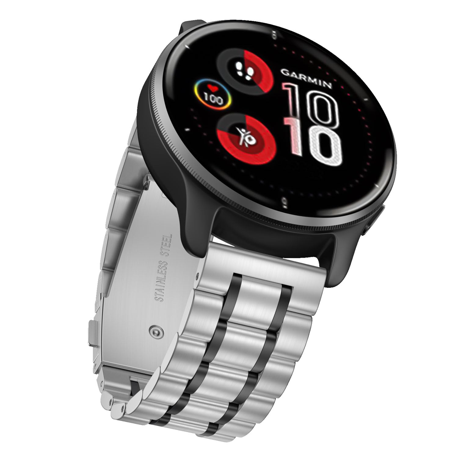 Suuira Cinturino Compatibile con Garmin Venu Sq 2 / Venu Sq 2 Music/Venu/Venu 2 Plus, 20mm Acciaio Inox Cinturini Ricambio Metallo per Vivoactive 3 / Vivoactive 5 Cinturino