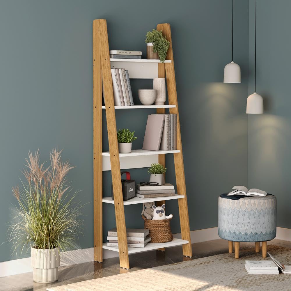 Wakefit Book Shelf for Home | 1 Year Warranty | 5 Shelves, Stand, Rack for Home Library, Modern Multipurpose Rack, Engineered Wood (Zora, Urban Teak)
