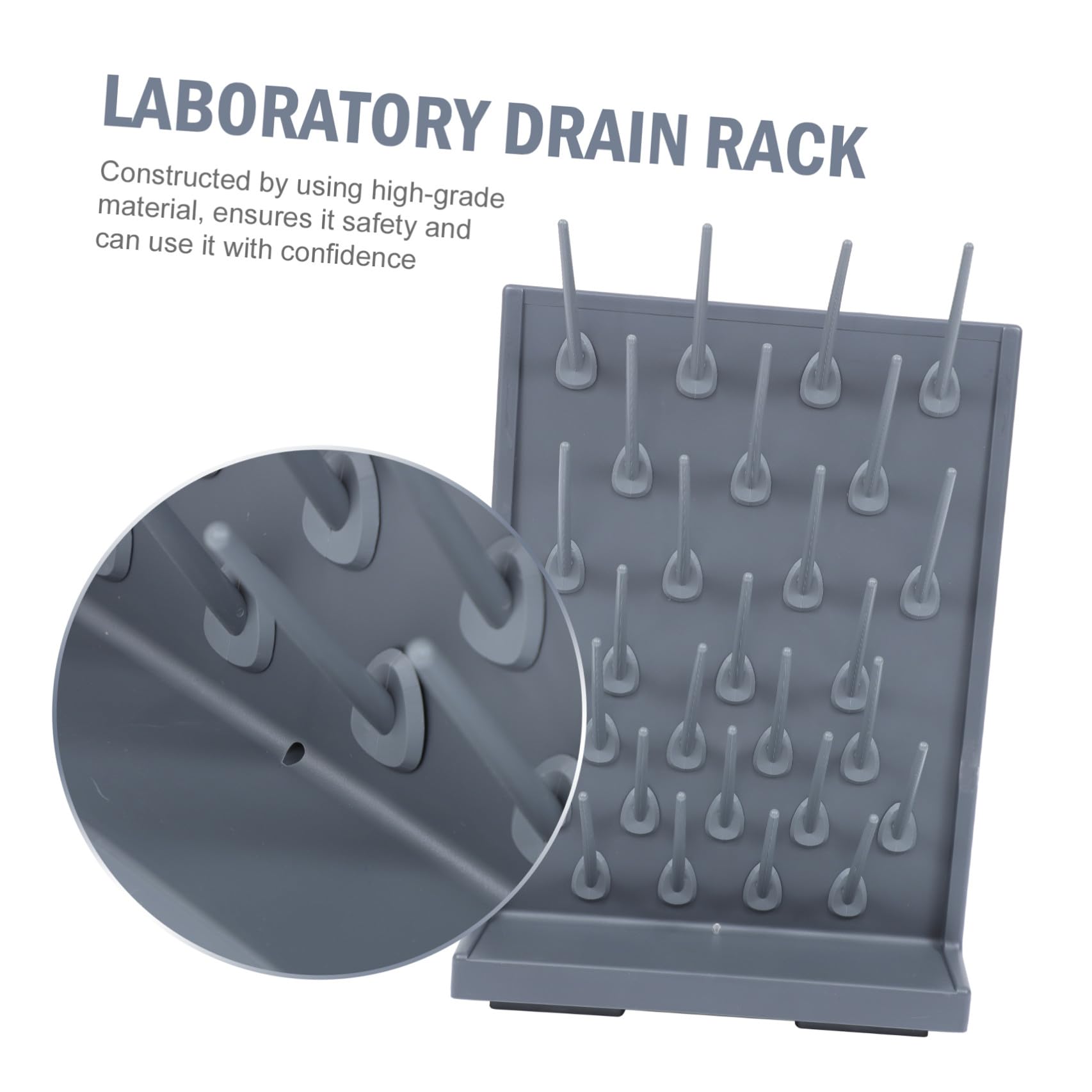 Rack Provette da Laboratorio Pp Nero 2 Pezzi per Test Tube | Rastrelliera di Essiccazione, Leggero e Facile da Trasportare, per Università e Ricerca Scientifica