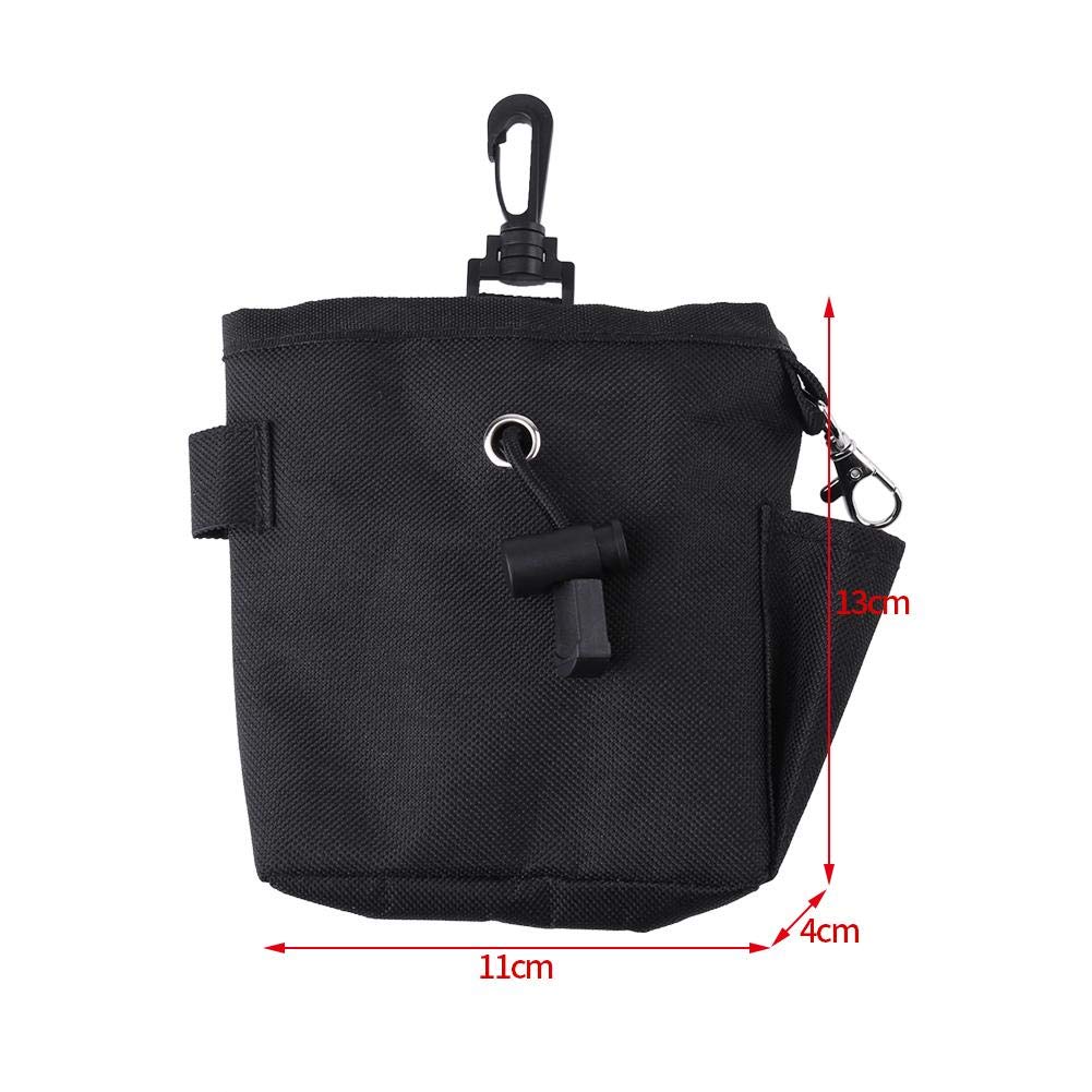 Voedertas voor honden, hondengehoorzaamheidstraining, riemtas, kleine hondenlokhouder met poepzak, dispenser, dierenwalking, snackhouder voor honden, puppy's, katten, kitty kittens, zwart