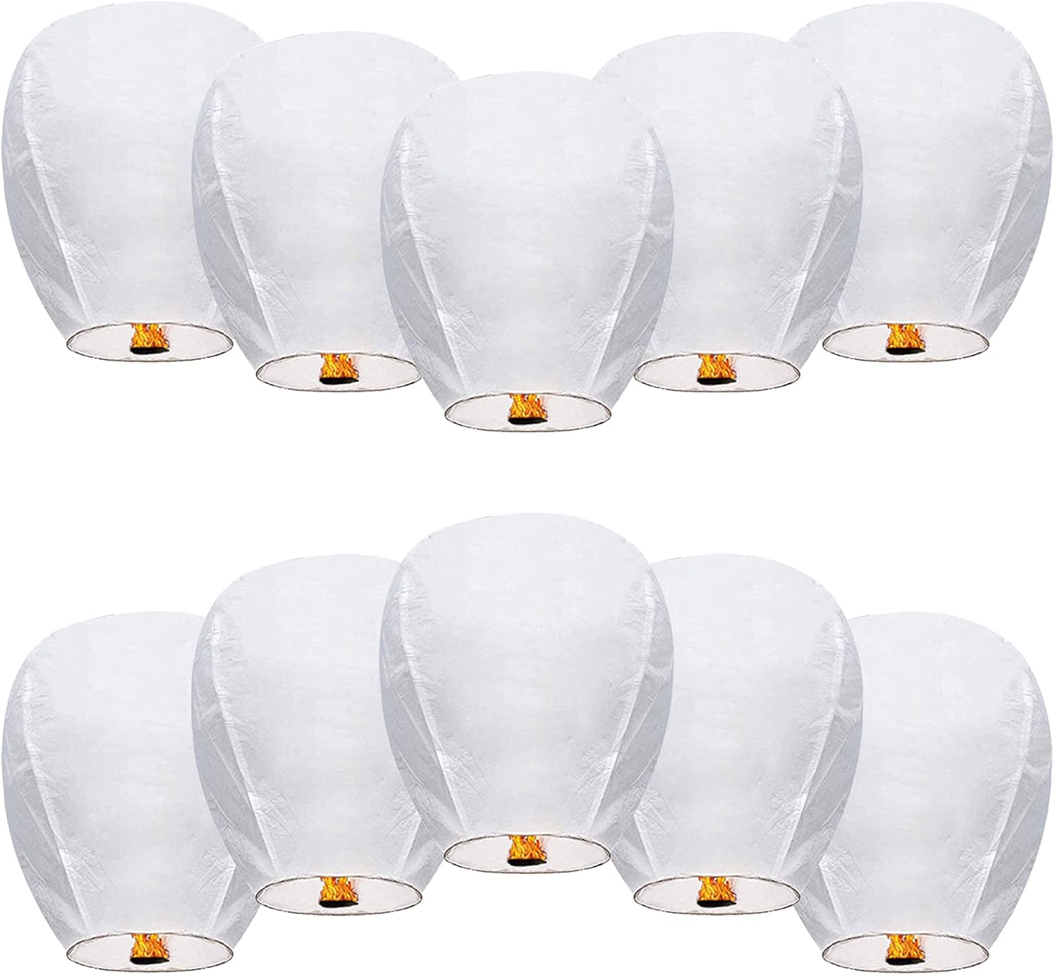 10 Pack Chinese Lanterns to Release in Memorial, Paper Flying Lanterns Environmentally Wishing