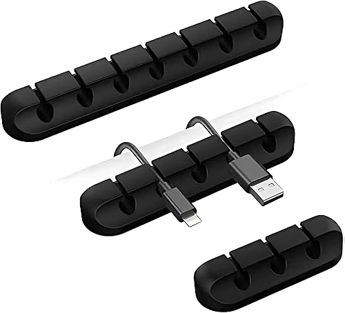 Miniatura 1 de Clips de organización de cables, organizadores de cables de silicona para el hogar, oficina, automóvil, soportes de cables autoadhesivos para USB,