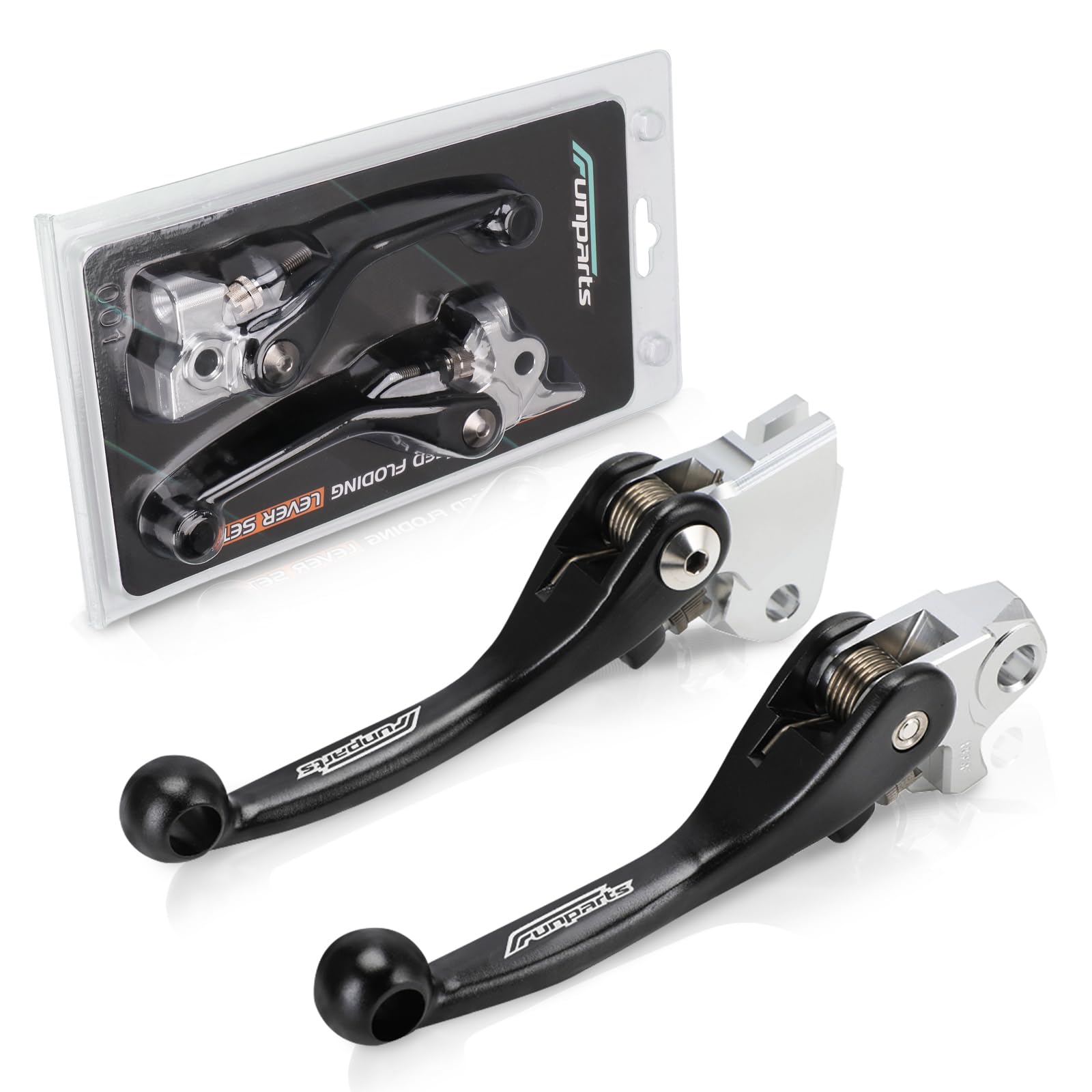 Funparts Dirt Bike Brake Clutch Lever Set,Pivot Adjustable Titanium Alloy for KX250F KX450F 13-18 KX250 19-20 Black