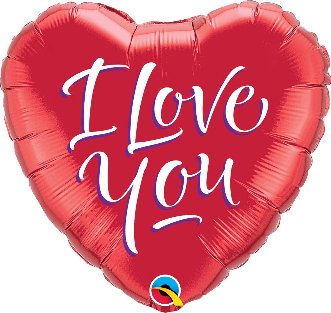 Qualatex Folienballon 'I Love You' – Selbstschließendes Ventil, 45 Cm | Für Partys & Events