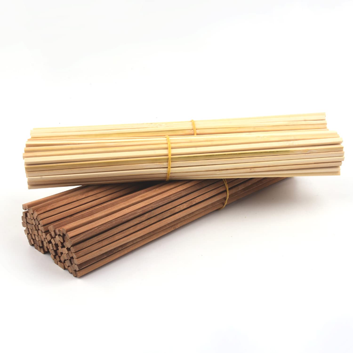 Bastoncini di legno per il bricolage, Aste quadrate con tasselli in bambù naturale Decorazioni for la casa artigianali fai-da-te Costruzione di modelli in confezioni multiple(100Pcs)