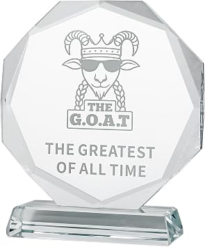 Goat Trophy Glass Award Greatest of All Time Funny Trophy for Adults for Champions, Winners, Sports, Office & Gift Giving