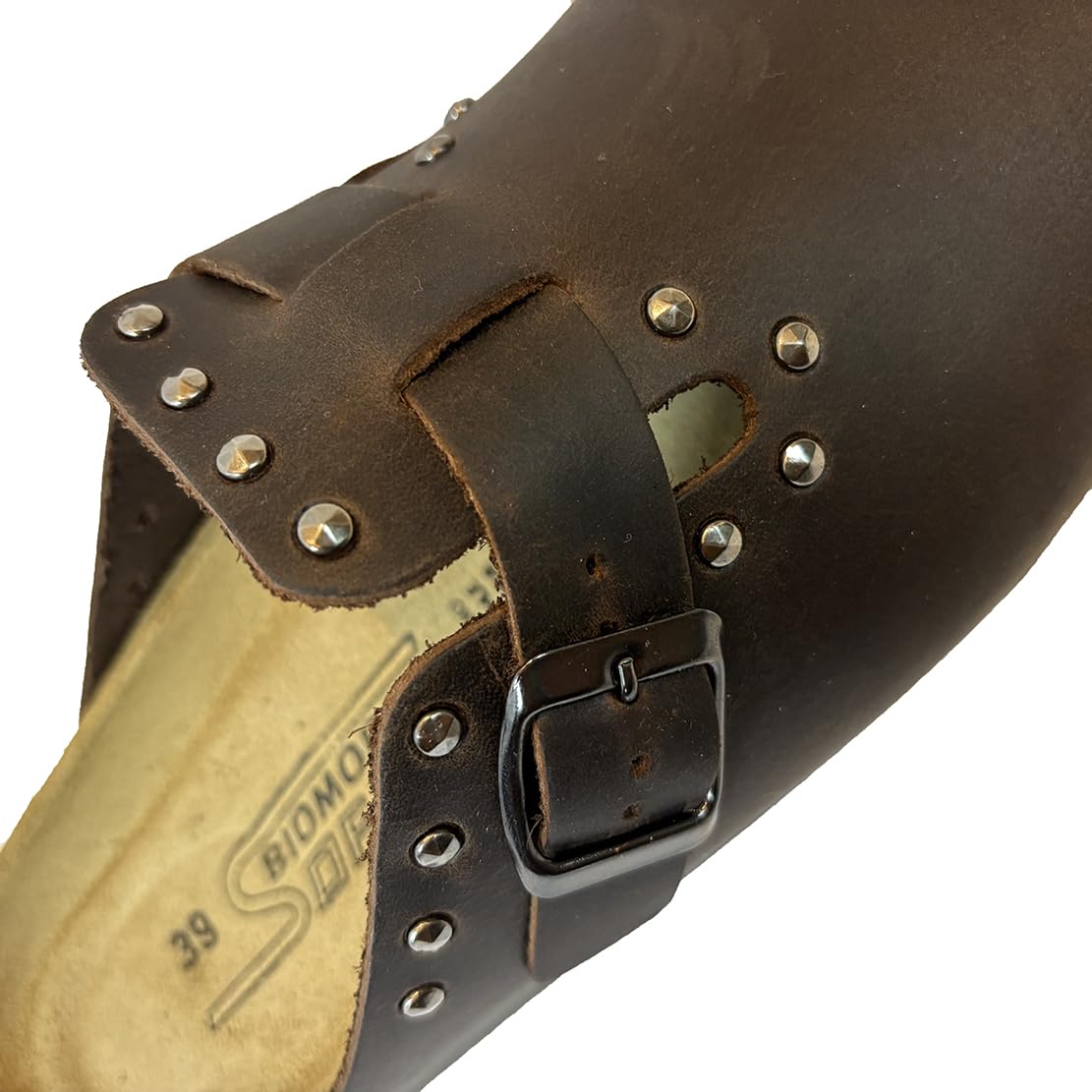 Sabot BORCHIATA donna vera pelle e borchie SIBYLLA ROCK cinturino e sottopiede SOFT - MADE IN ITALY