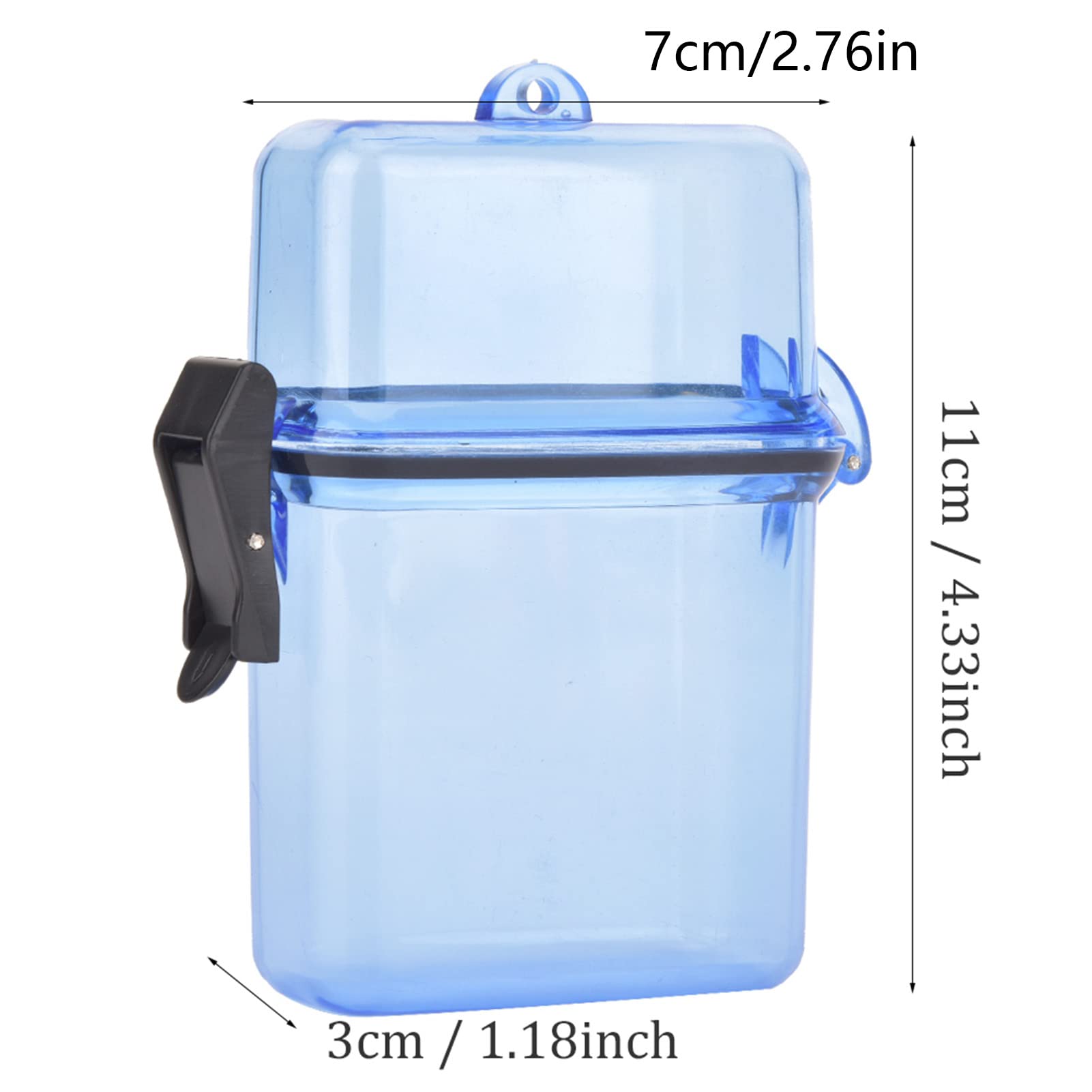 Naroote Dry Box, Dry Storage Box with Climbing Buckle Plastic Transparent Boat Box for Surfing Canoe Kayak (Transparent Blue)