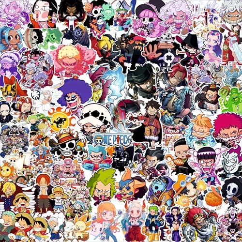 Image of AnimeVerse Pack of 69 One Piece Chibi Anime Stickers for Laptop, Phone, Guitar, Bike, PC, | Waterproof Glossy Vinyl Decals | Residue-Free Anime Stickers Collection (Onepiece Chibi)