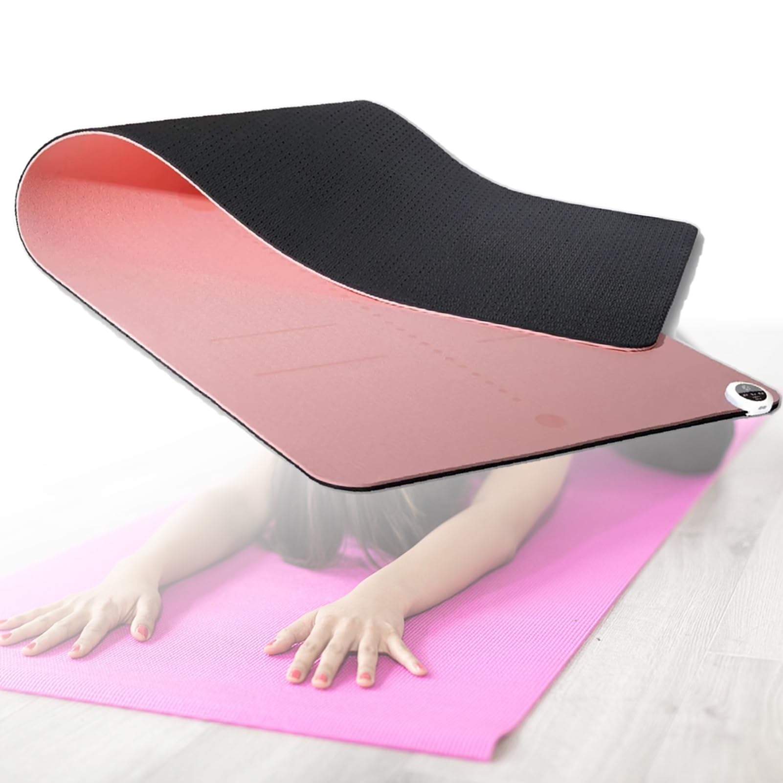 Tappetino Yoga riscaldato Elettrico, Tappetino Morbido for Esercizi in TPE da 8 mm, Tappetino Antiscivolo, Temperatura Regolabile, Tappetino Yoga Invernale, Timer da 90 Minuti
