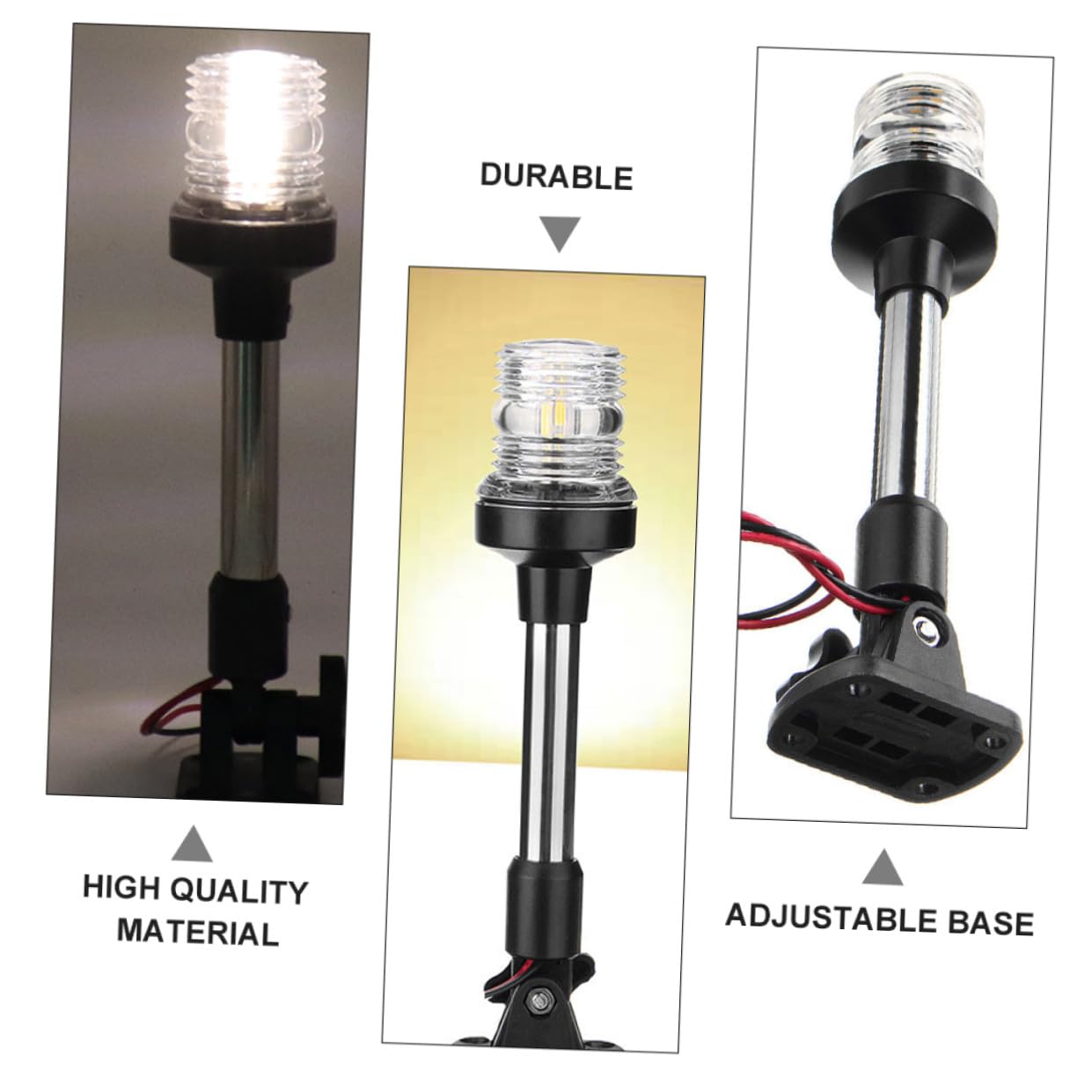 SECFOU Luce LED 12V DC 360° Acrilico e Lega di Alluminio per Barca da Pesca Yacht