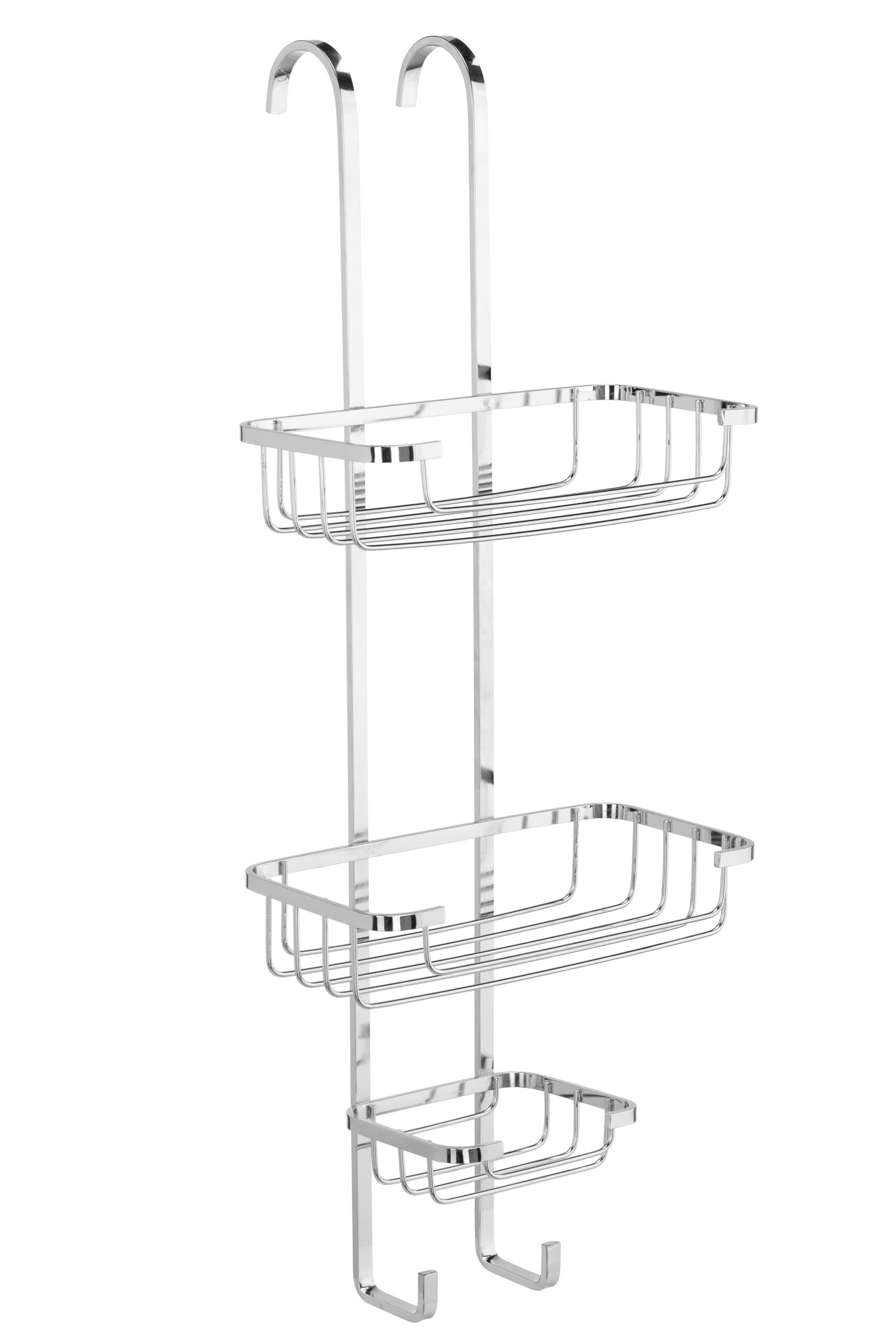 Croydex Chrome 3-Tier Hook Over Shower Caddy, 5 Year Rust Free Guarantee