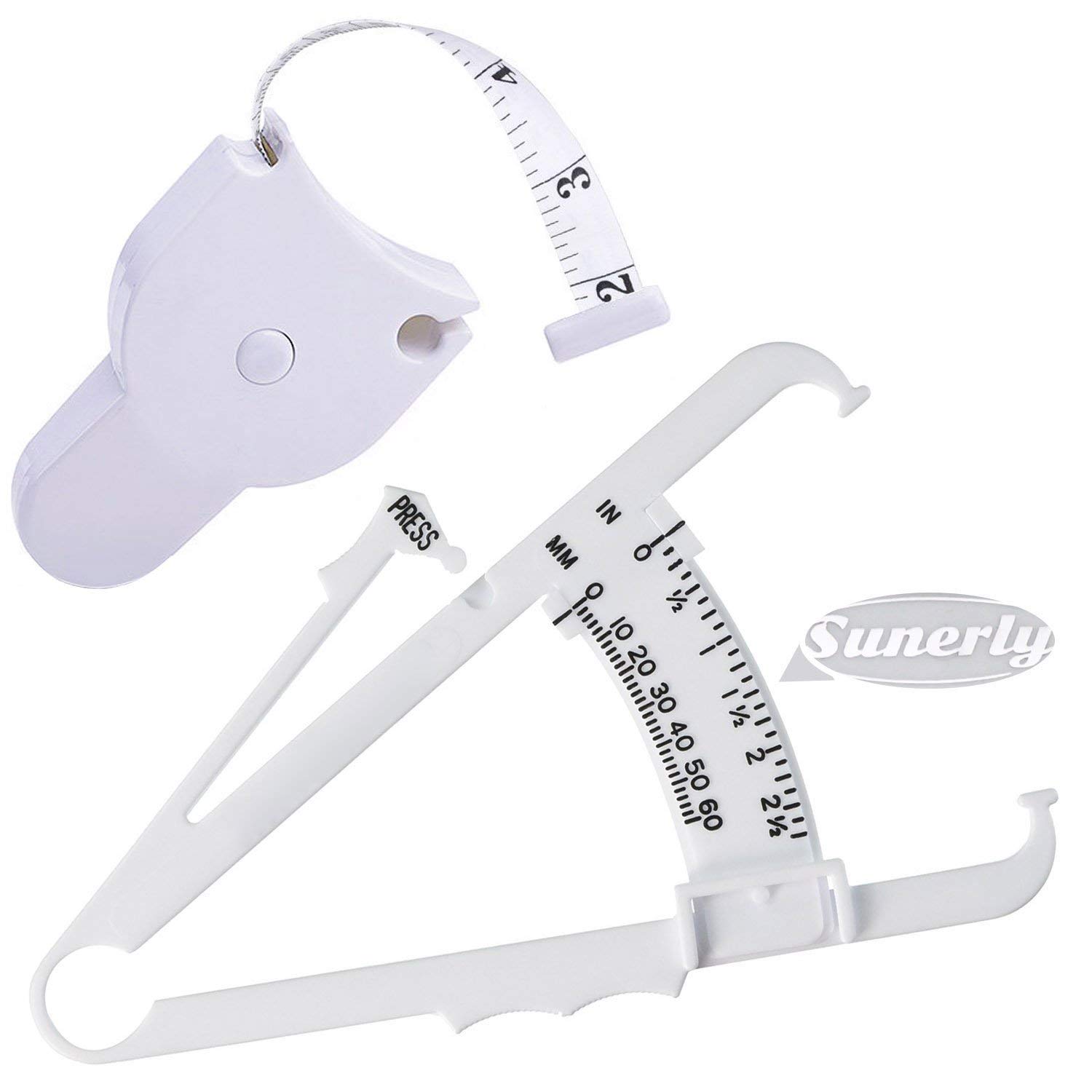 Sunerly Personal Body Fat Tester Calipers with Fat Charts Fitness Measure and Tape Measure Buy