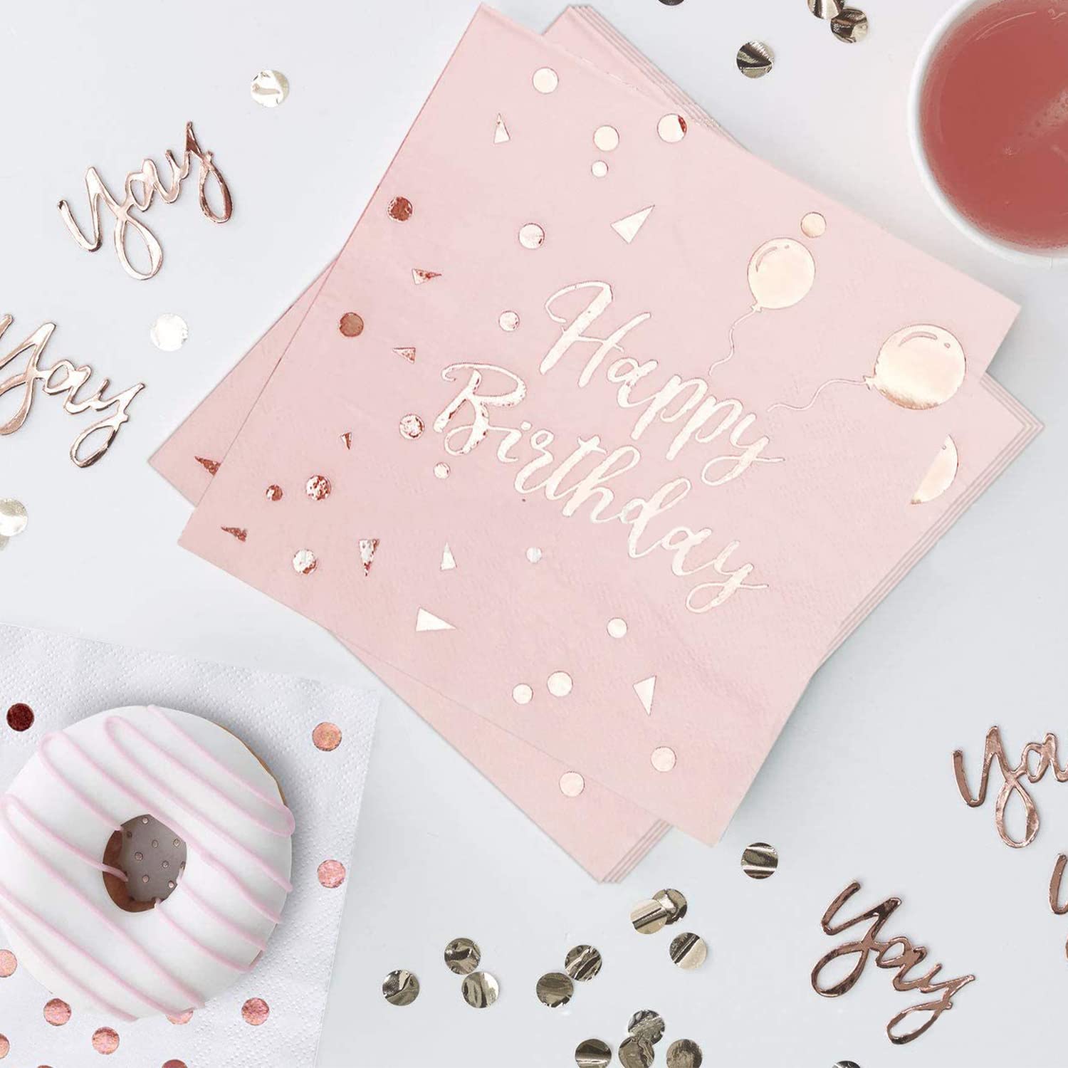 Lot De 40 Serviettes Happy Birthday, Décoration De Table D