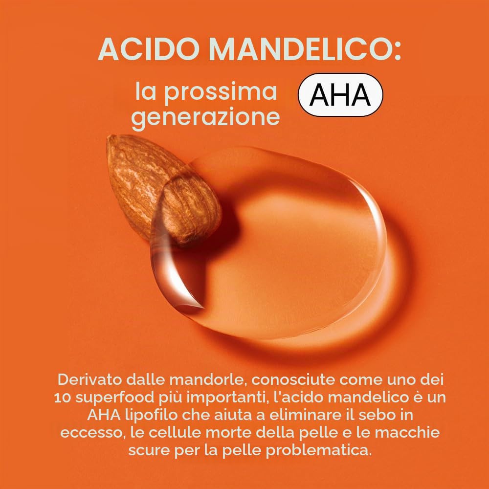 BY WISHTREND Acido Mandelico 5% Acqua di preparazione della pelle, esfoliante delicato per la pelle del viso, ideale per pelli sensibili | Aiuta i pori ostruiti e la pigmentazione (4,1 Fl Oz (1))