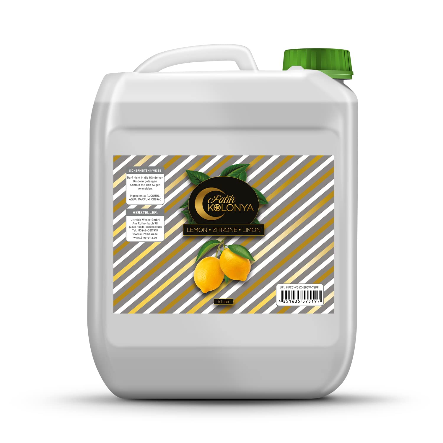 Fatih Kolonya Zitrone 80° Türkisches Duftwasser Kolonyasi Lemon Handwasser 5000ml