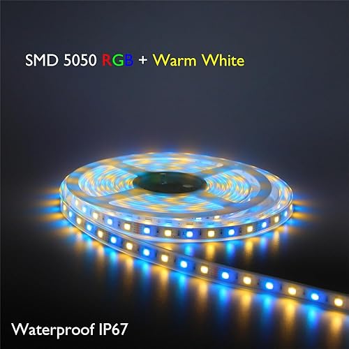 Miniatura 6 de RGBW Controlador de panel táctil montado en la pared 70 piesrollo RGB+blanco cálido 60LEDsM 24V al aire libre impermeable 5050 tira de luz LED kit