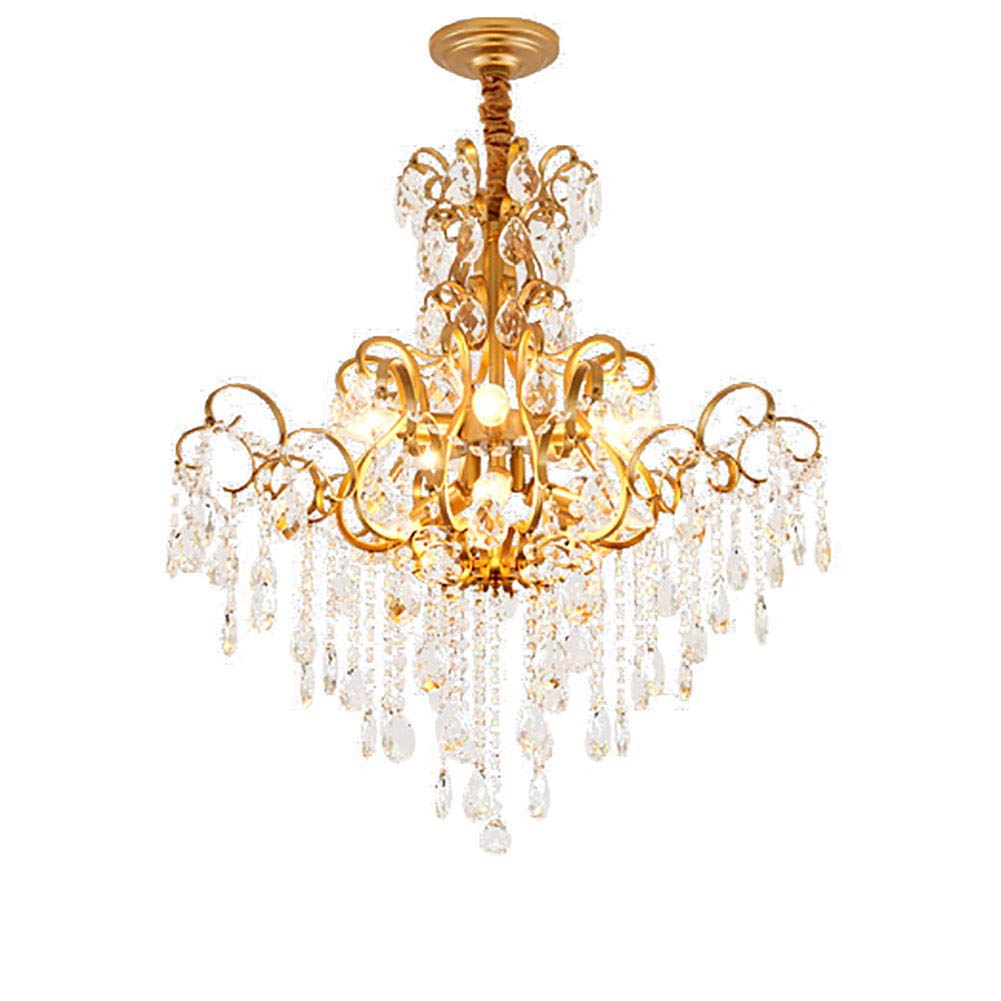 KLXSIVU Modern Chandelier K9 Crystal Gold Adjustable Ceiling Light Fixture Pendant Lamp for Dining Room Bathroom Bedroom Livingroom-Golden 8 Lights Commemoration Day,Golden-12