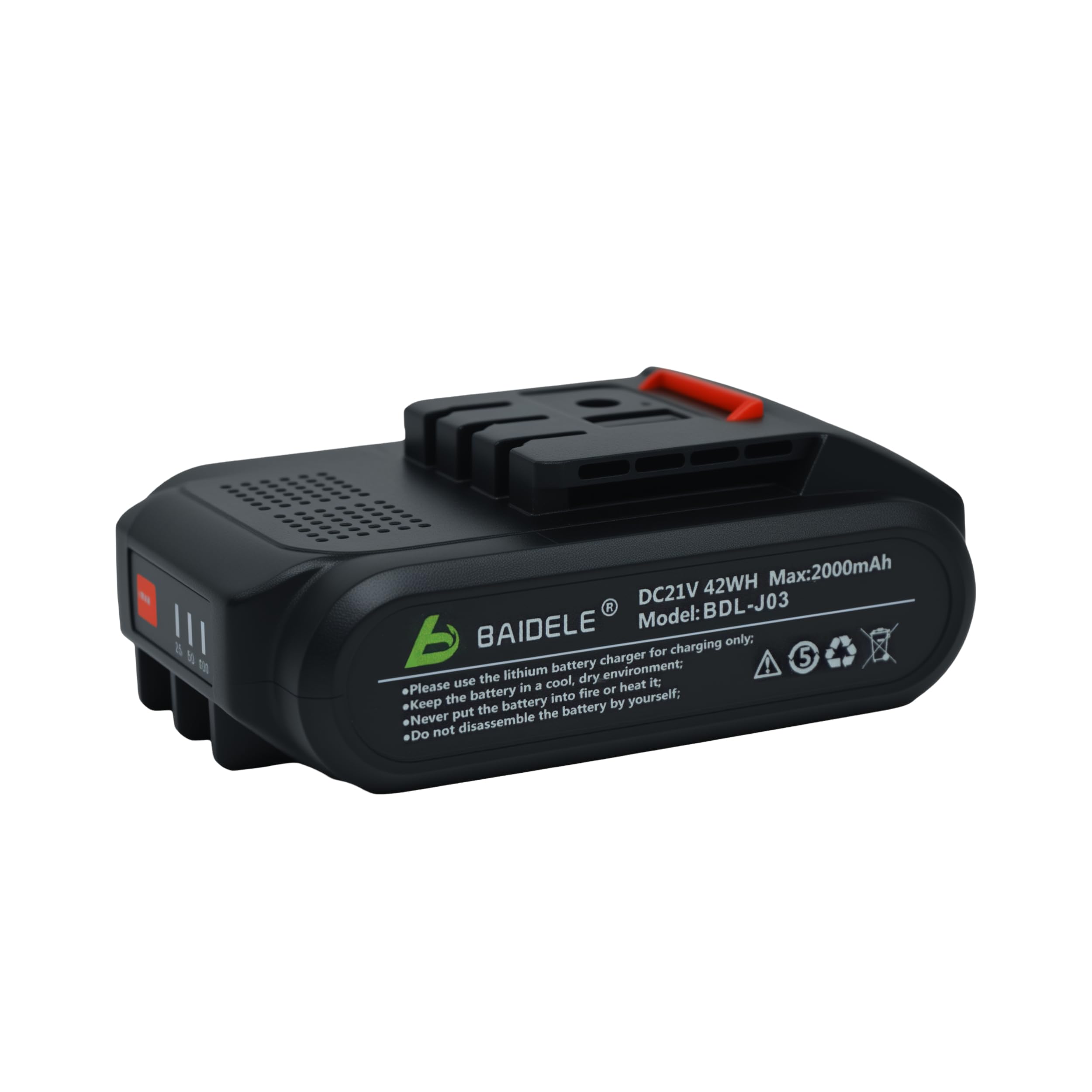 Batteria al Litio Ricaricabile per Forbici Potatura Elettriche, Pacco Batteria da 21V 2000mAh