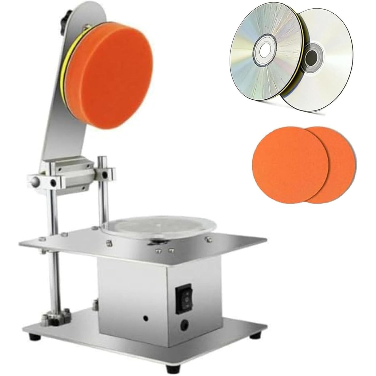 Disc Poliermaschine für CD/DVD Reparatur, 7-Gang Edelstahl, 6000RPM Resurfacer für Kratzerentfernung und Datenwiederherstellung