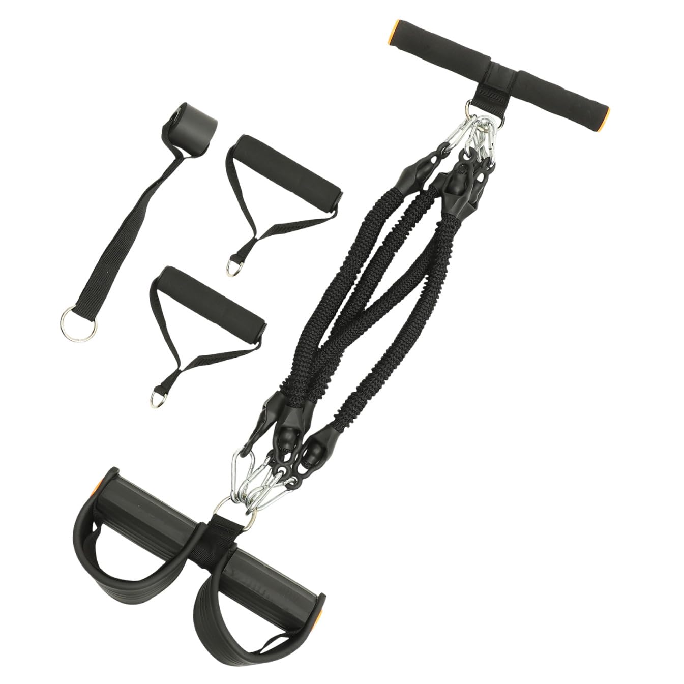 Garneck Elastico per Allenamento Pedale in Pte e Schiuma, Resistente per Fitness e Training Tricipiti, Attrezzo Palestra Multifunzione Nero