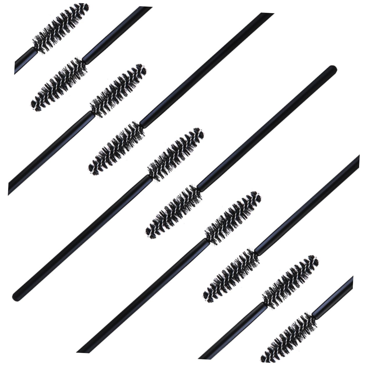minkissy Separating Eyelash Mascara Brush Kit 50pcs Black Disposable Tools for Professional Salons Home Use